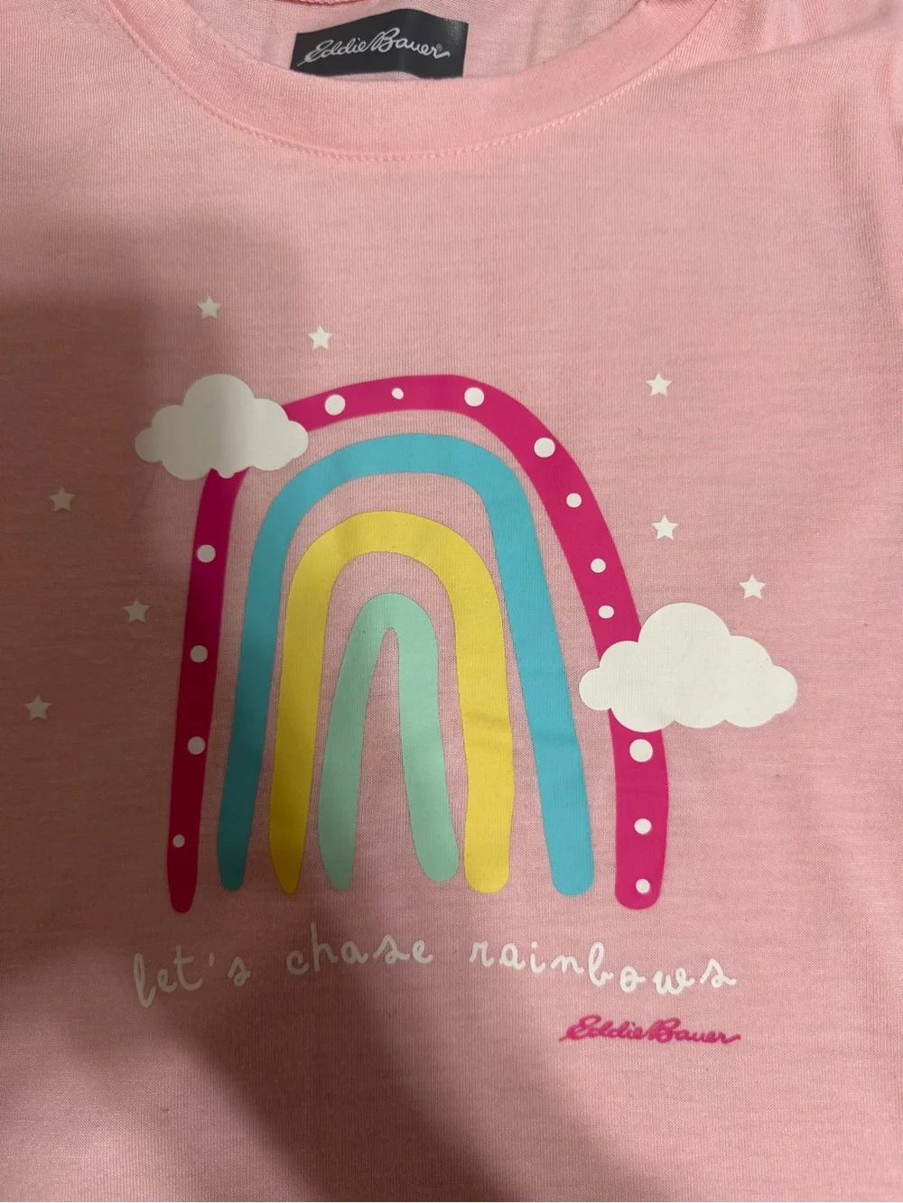 💥 KIDS Eddie Bauer Pink Rainbow Graphic PJ Set